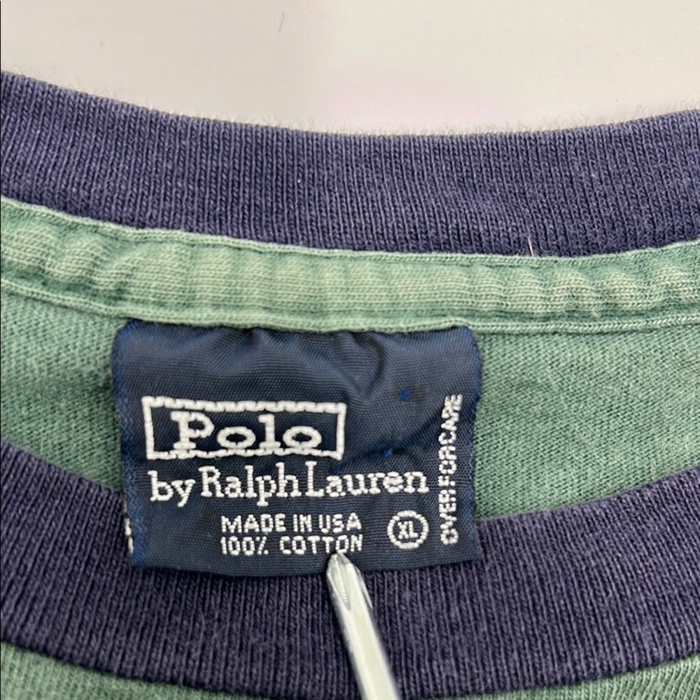 Vintage Polo Ralph Laurem Men's T Shirt XL Green Cotton Made In USA Short Sleeve - Picture 2 of 15